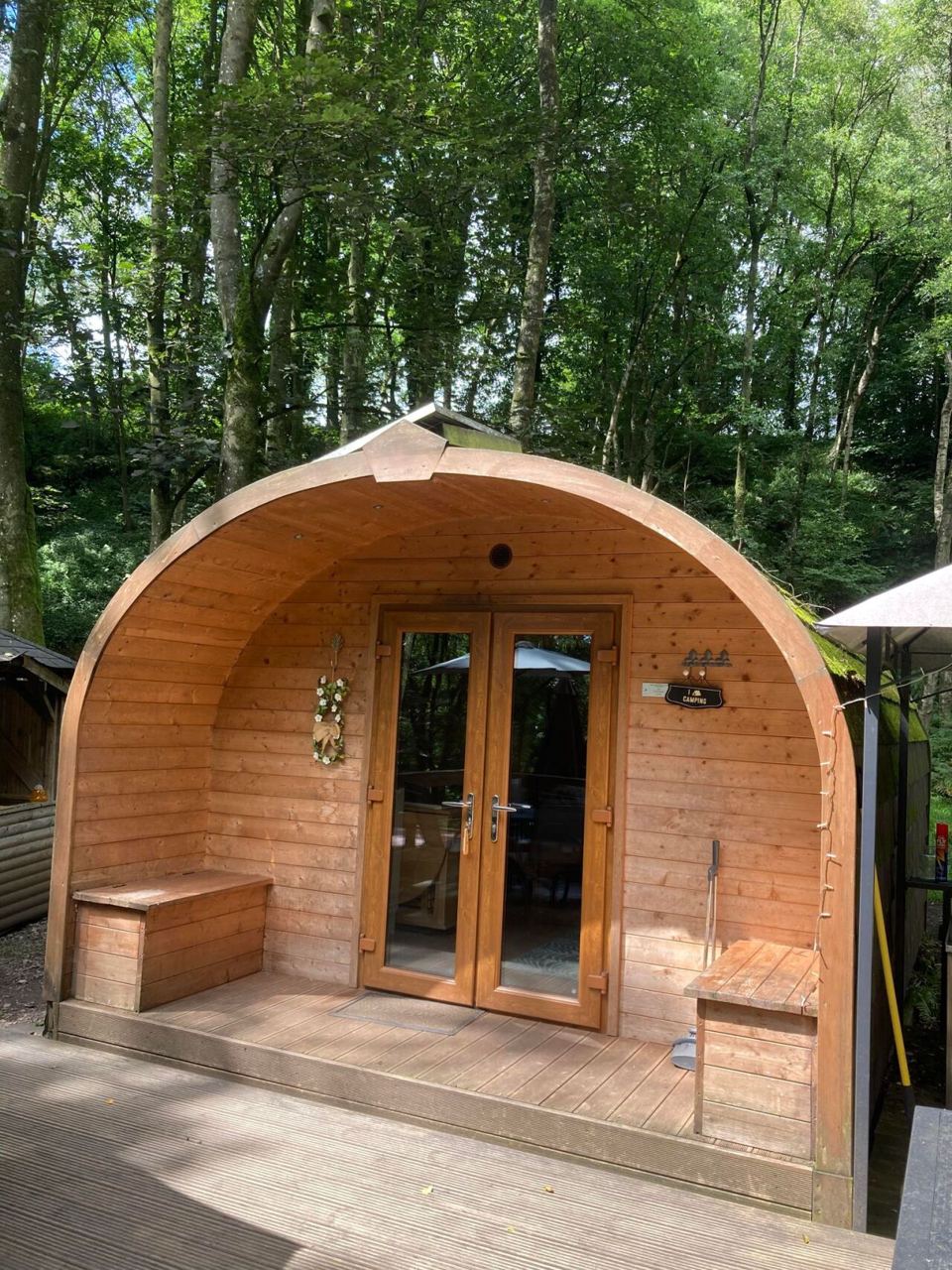 Pod exterior with glazed doors