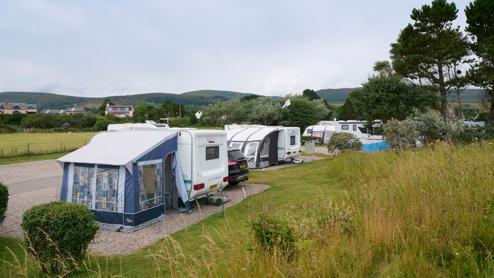 Awnings and tourers on the grass
