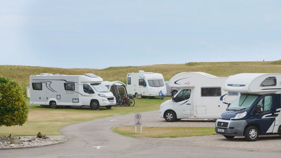 Motorhomes on the hardstanding