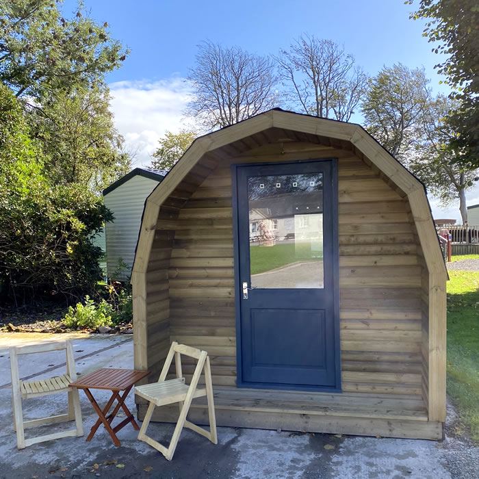 Camping pod with seating