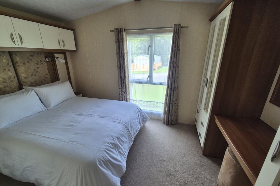 Double bedroom in a caravan