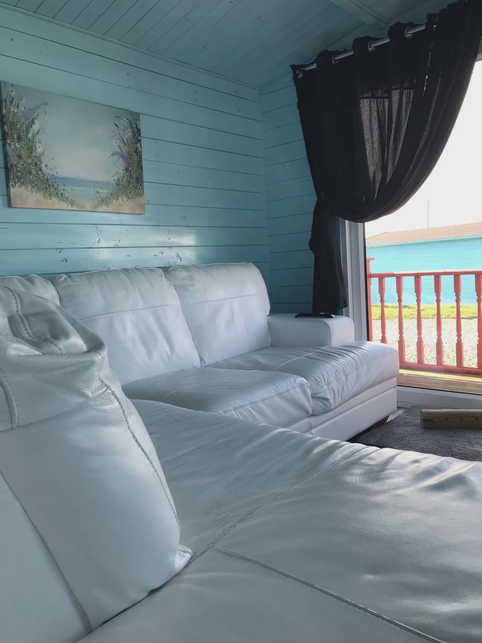 Sofa inside the cabin
