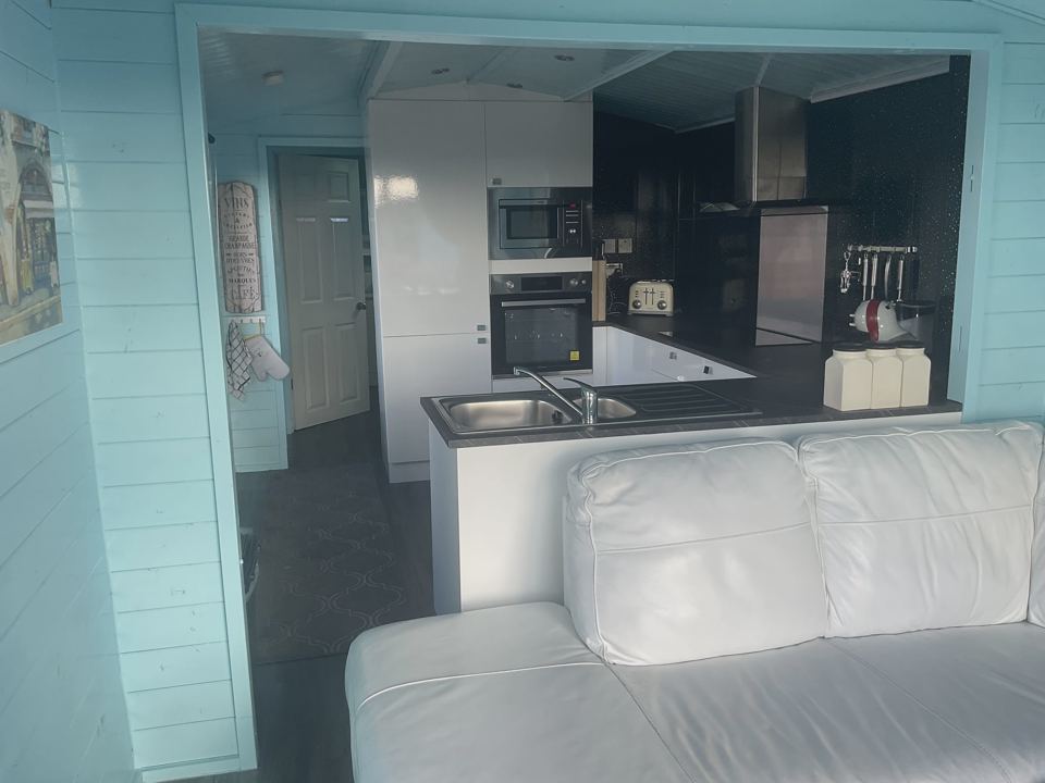 Open-plan kitchen and lounge