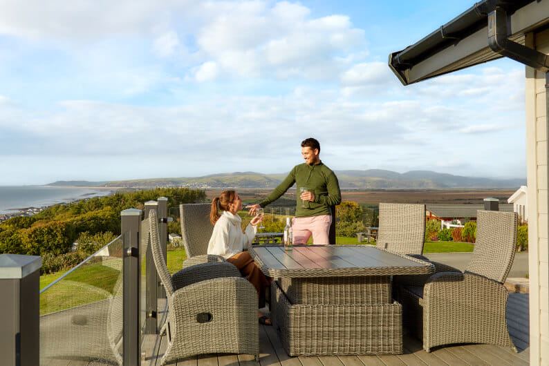 Deck with a view of the bay