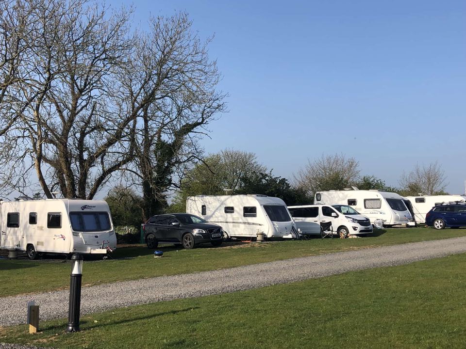 Row of touring caravans