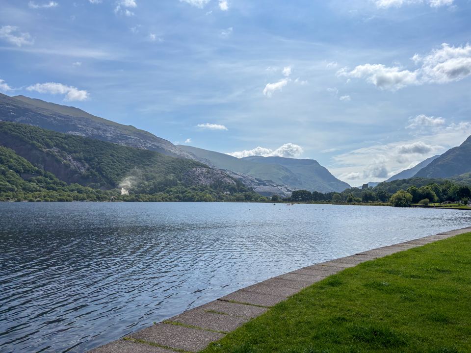 Lake with Snowdonia beyond