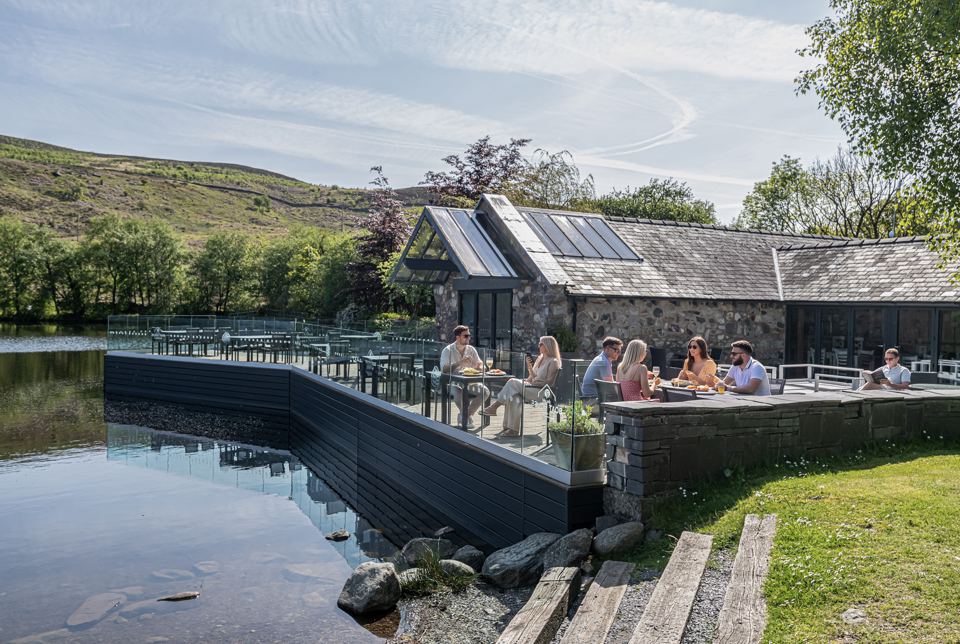 Lakeside dining terrace