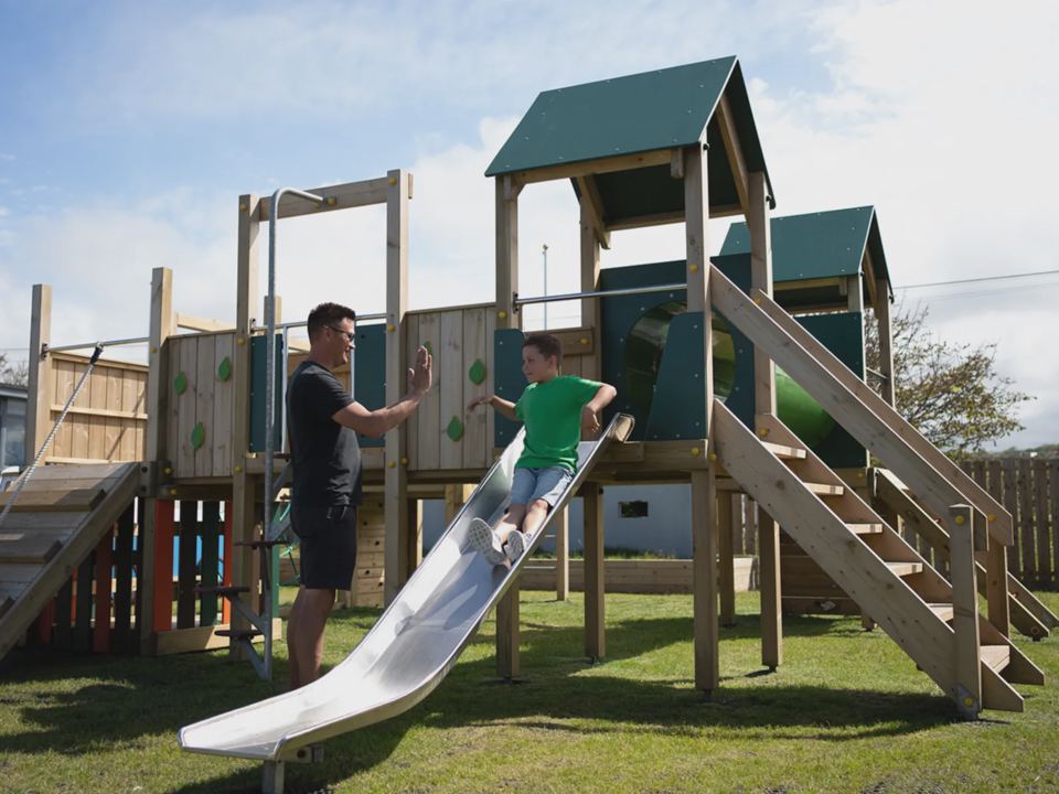 Children's play area with slide