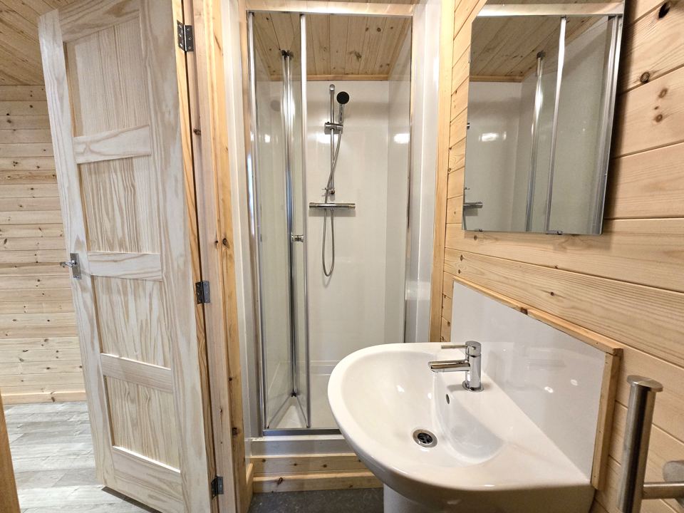 Shower and basin