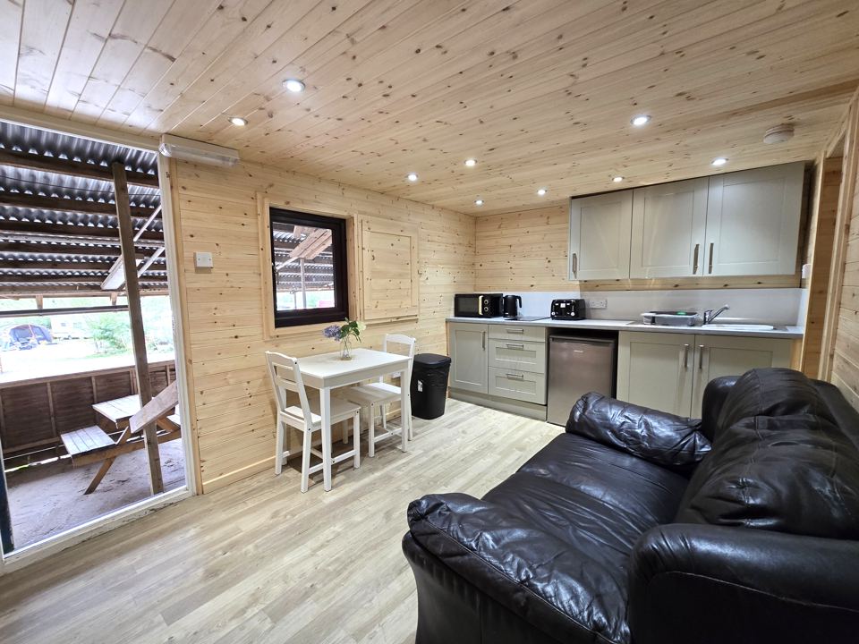 Lodge kitchen and veranda door