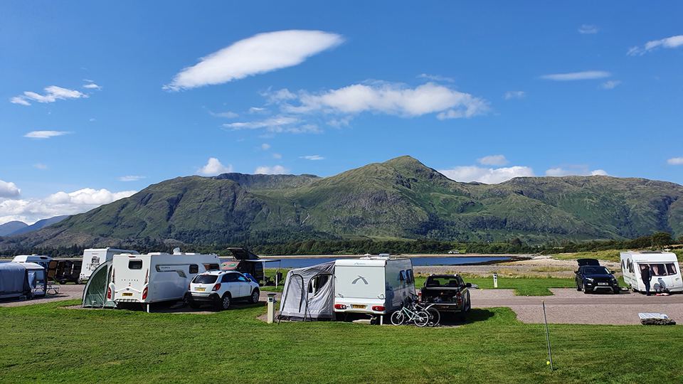 Pitches below the hills