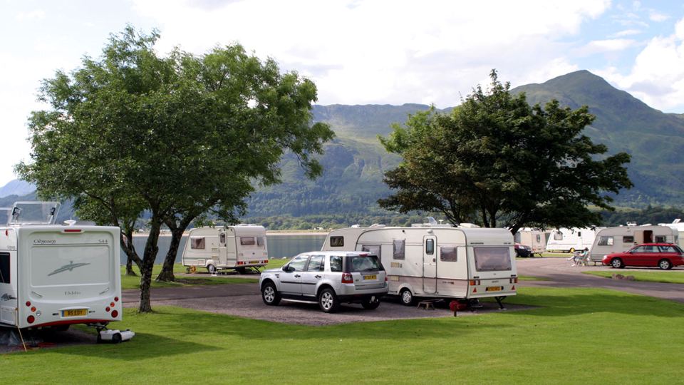 Tourers under trees