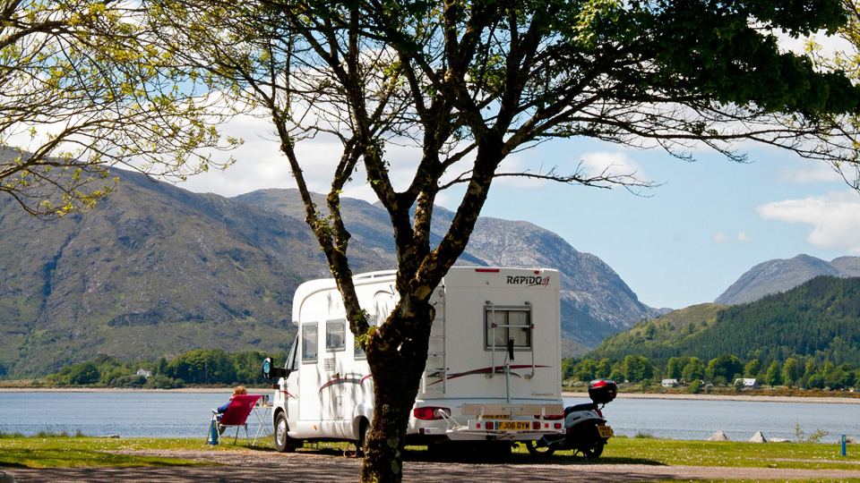 Motorhome at the water's edge