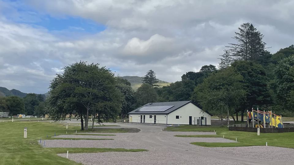 Toilet block and play area