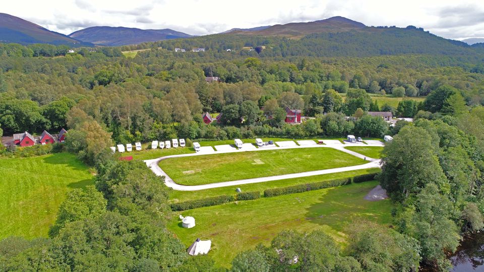 Aerial view of the grass pitches