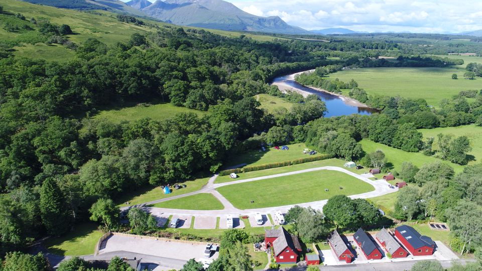 Aerial view of the park and river