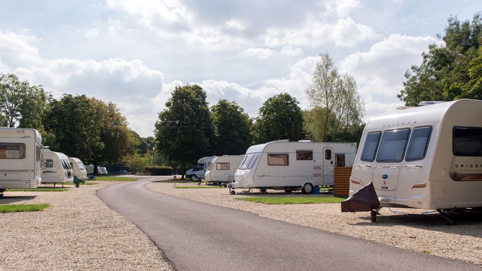 Gravel pitches along the loop road
