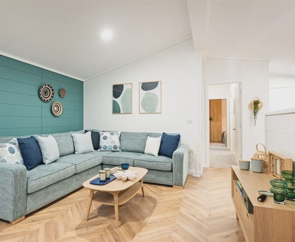 Inside a lodge living room