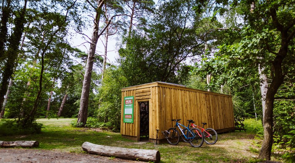 Timber building in the woods