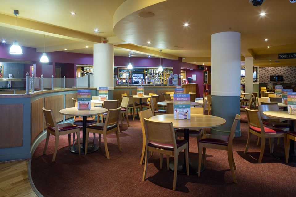 Bar and seating area