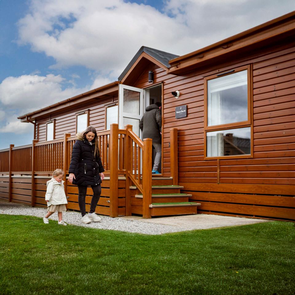 Timber lodge with decking