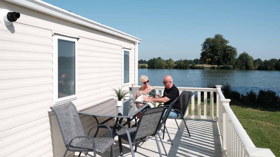 Holiday home deck over the lake