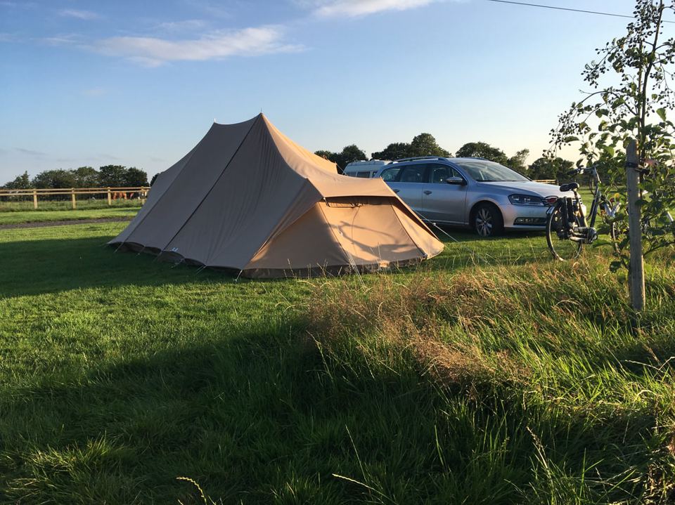Tent on the grass pitches