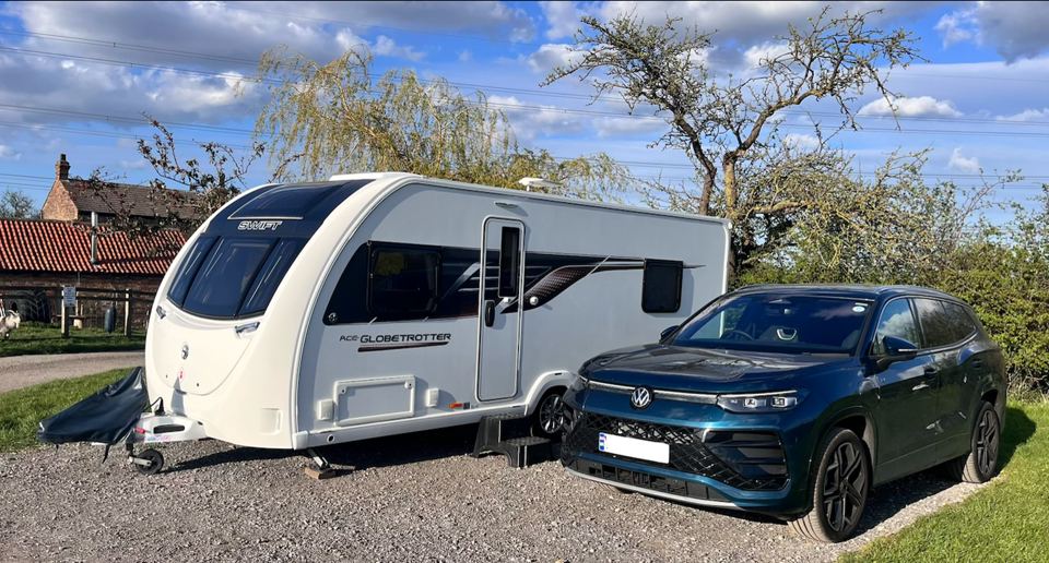 Caravan on hardstanding