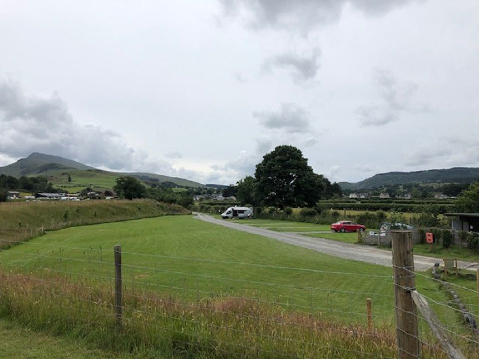 Camping field looking to the village