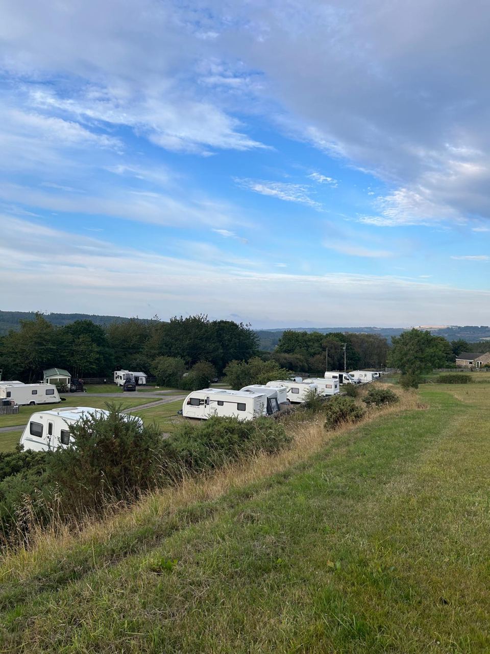 Pitches along the grass strip