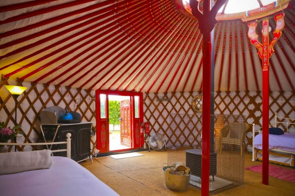 Inside a yurt