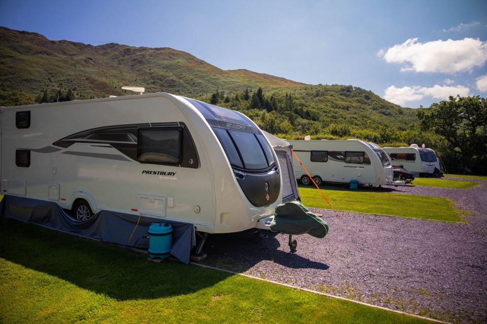 Caravans on hard pitches