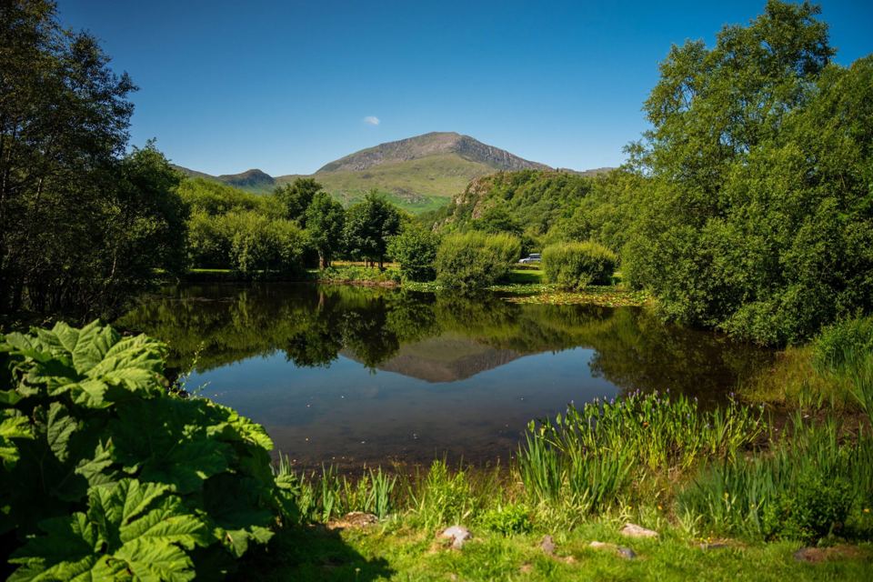 Pond reflecting the hills