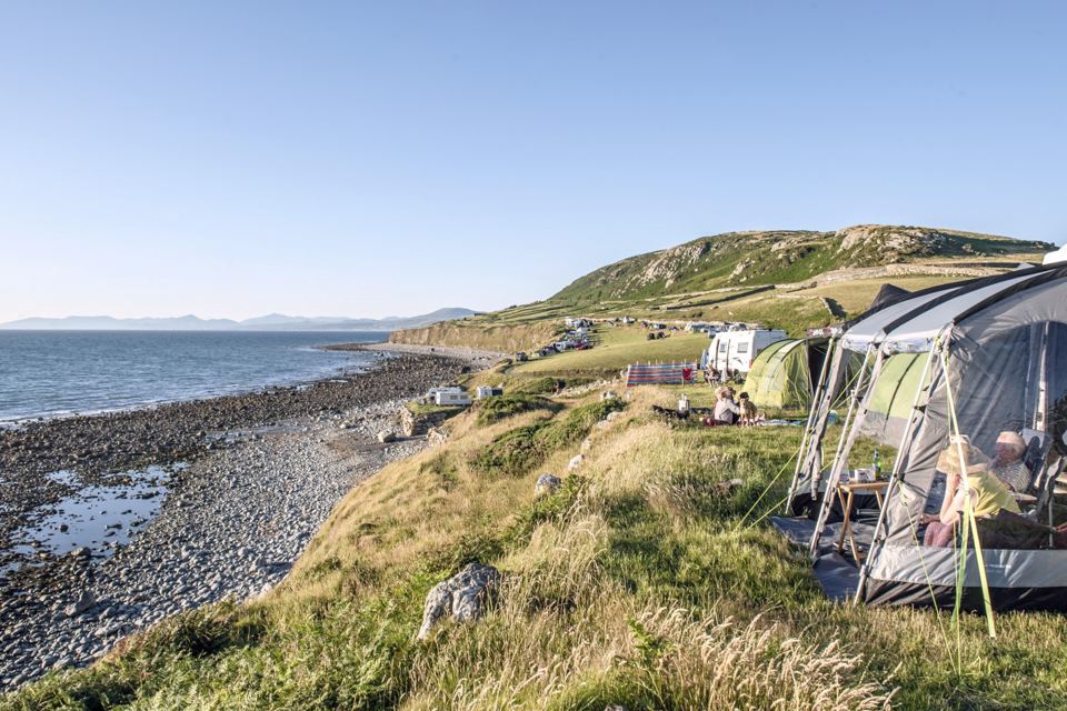 Tents on the clifftop