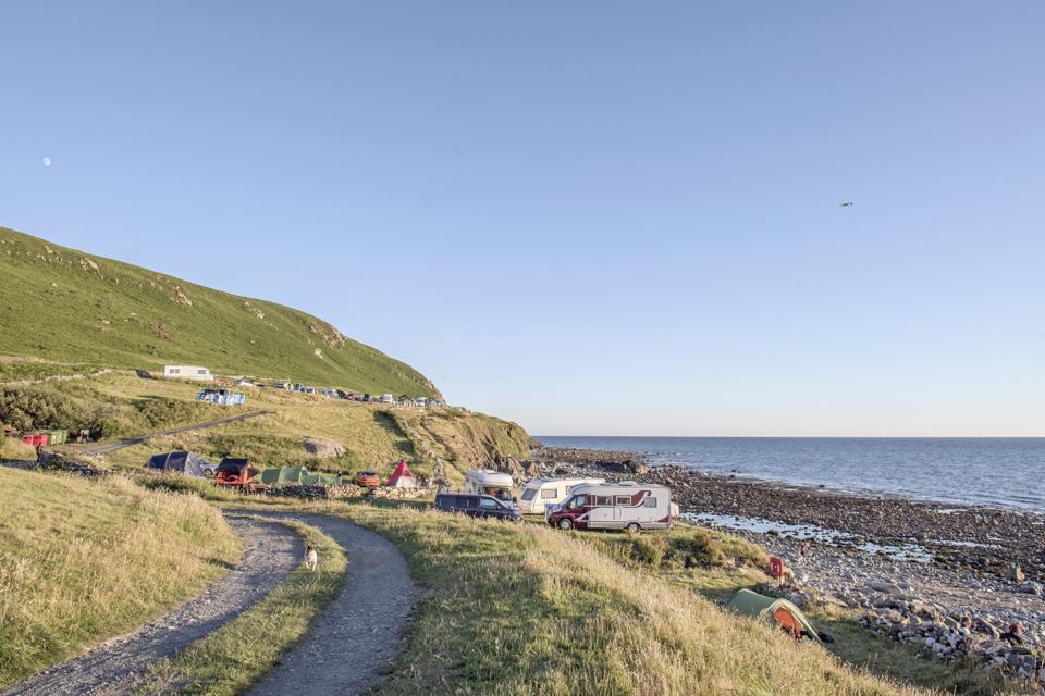 Camping fields above the shore