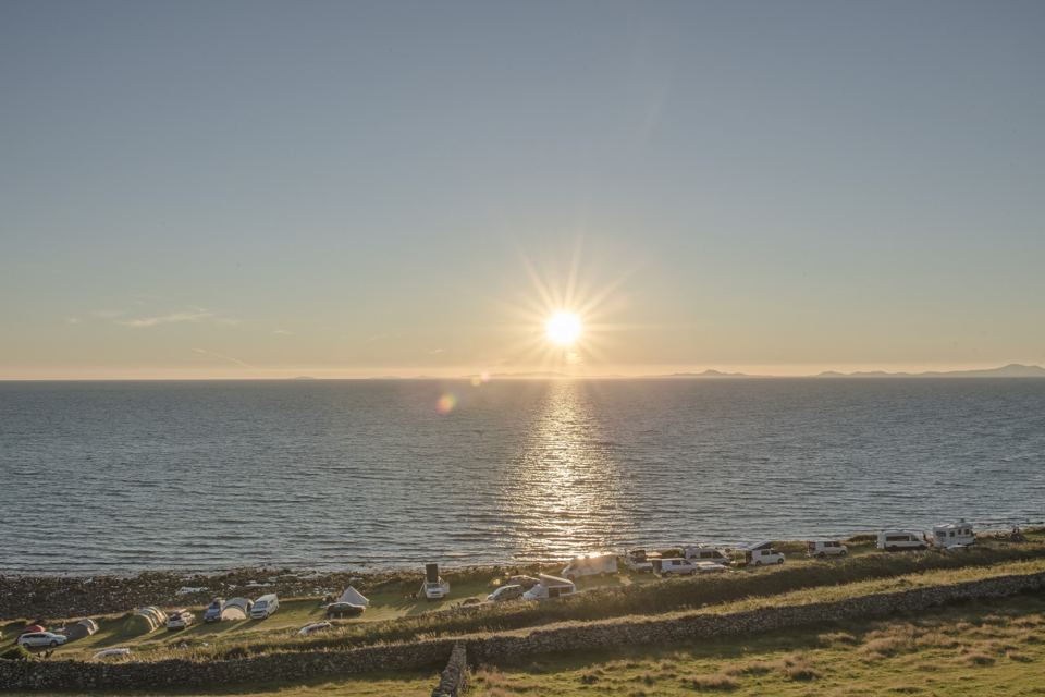 Sun setting over the bay
