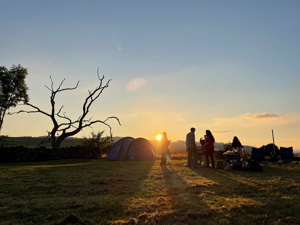 Tents at sunset