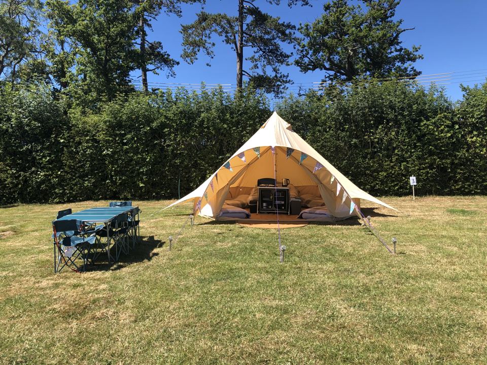 Bell tent on the grass
