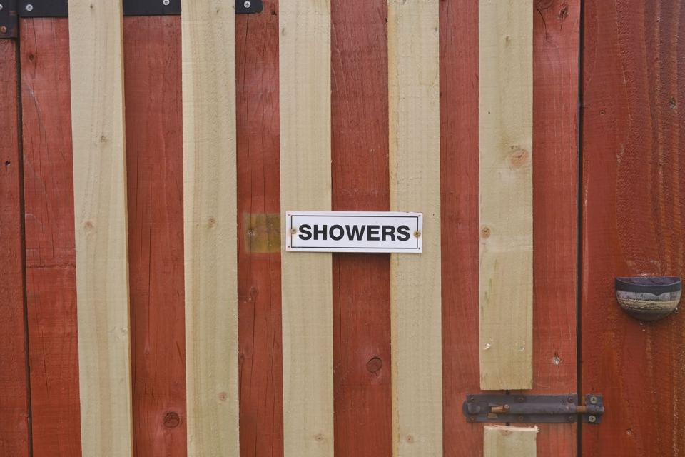 Shower block door