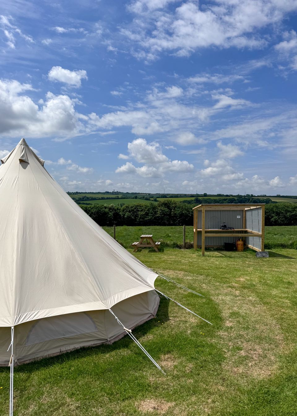 Bell tent in the meadow
