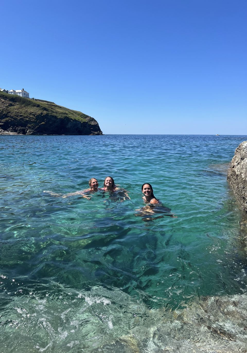Swimming in the clear cove