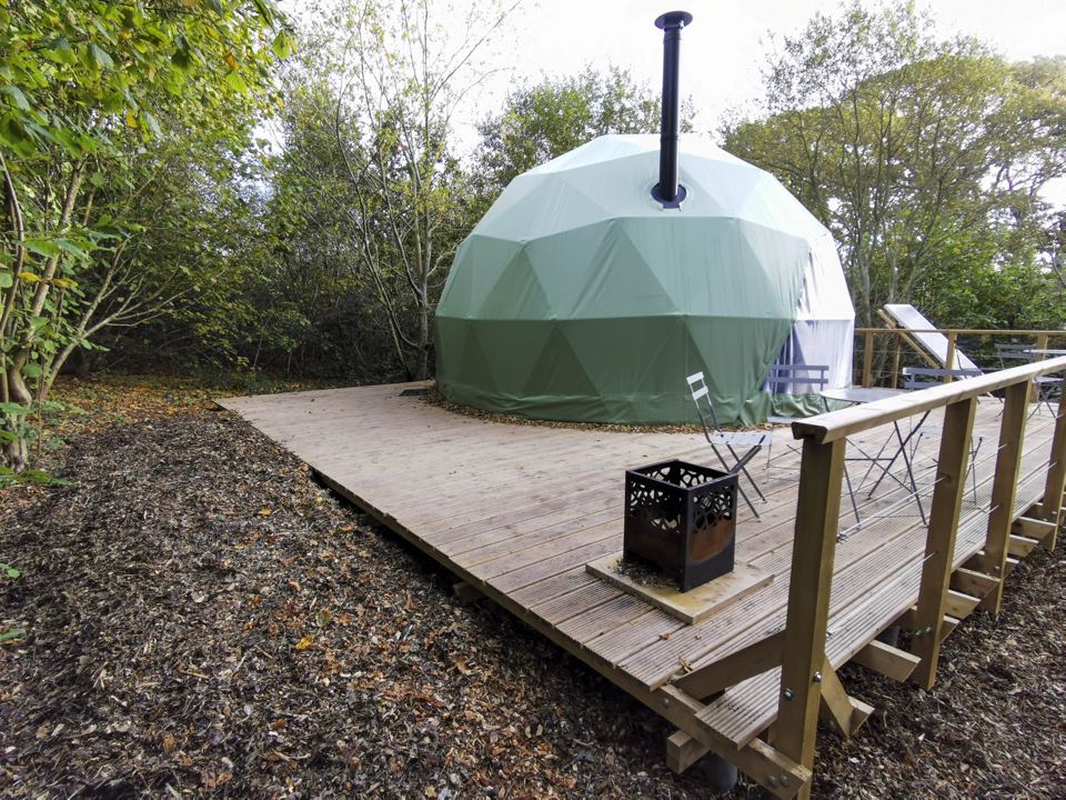 Dome decking with fire pit