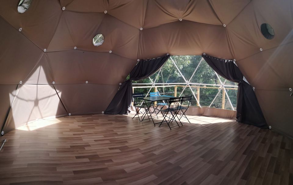 Inside the unfurnished dome
