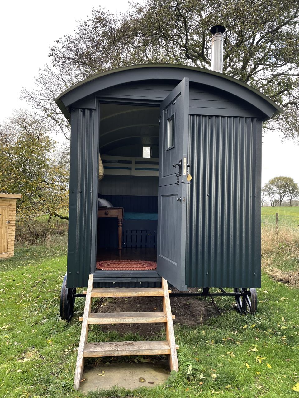 Shepherd's hut on the grass