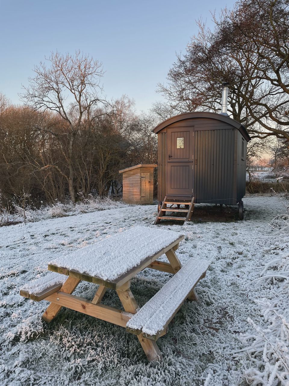 Shepherd's hut in the frost