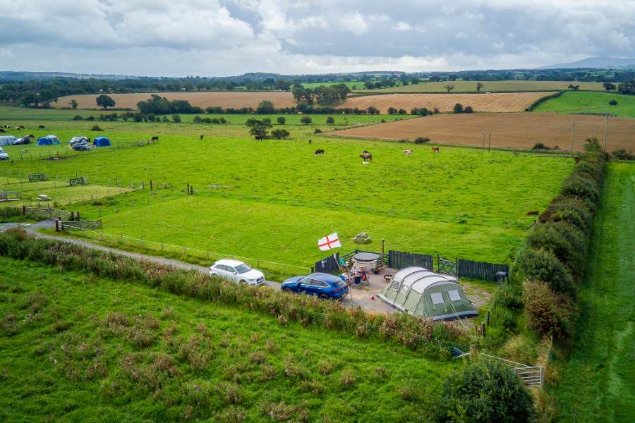 Aerial view of the field