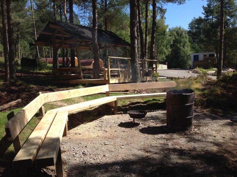 Seating around a fire bin