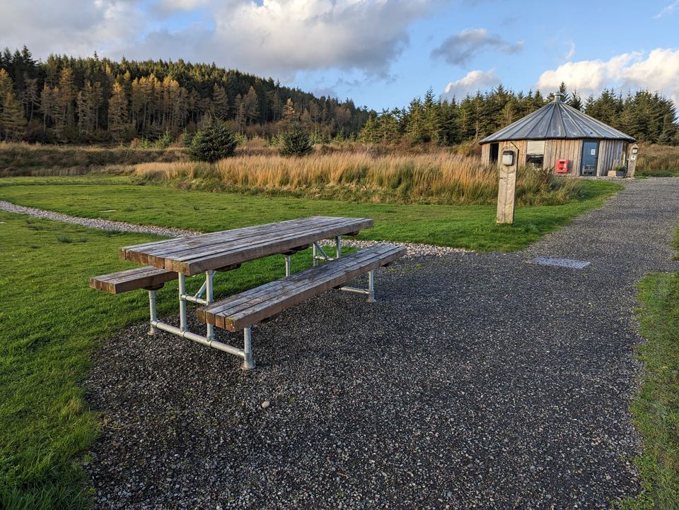 Picnic bench and gravel path