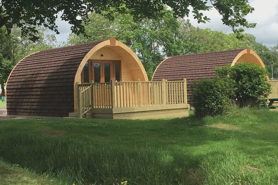 Camping pods with decking