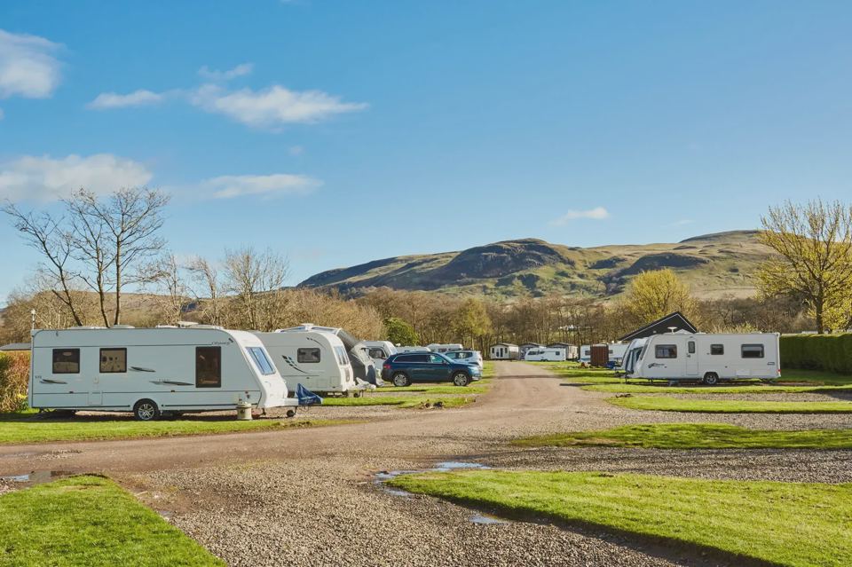 Touring pitches below the hills